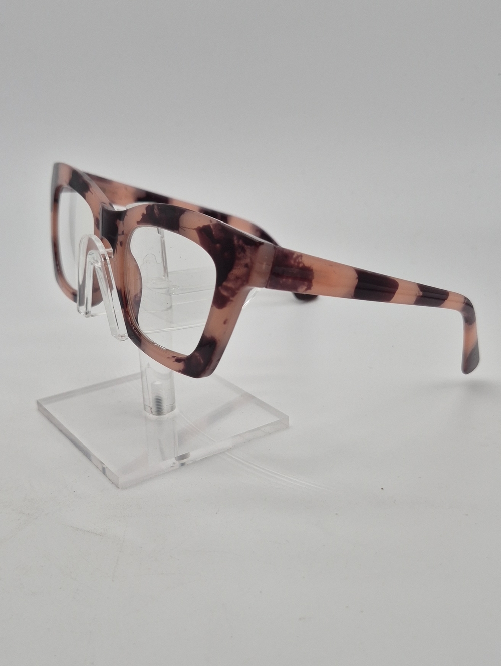 Foster Grant Pink and Brown Tortoise Square Glasses